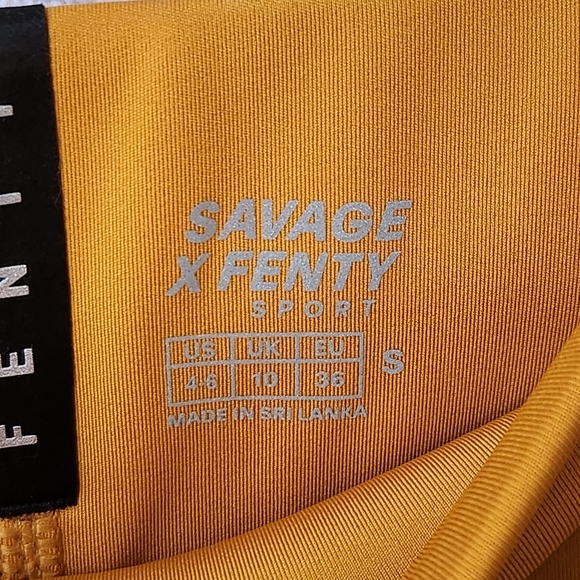 Savage X Fenty By Rihanna High-Waisted Mustard Leggings Size S - Picture 9 of 10